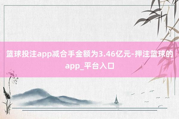 篮球投注app减合手金额为3.46亿元-押注篮球的app_平台入口